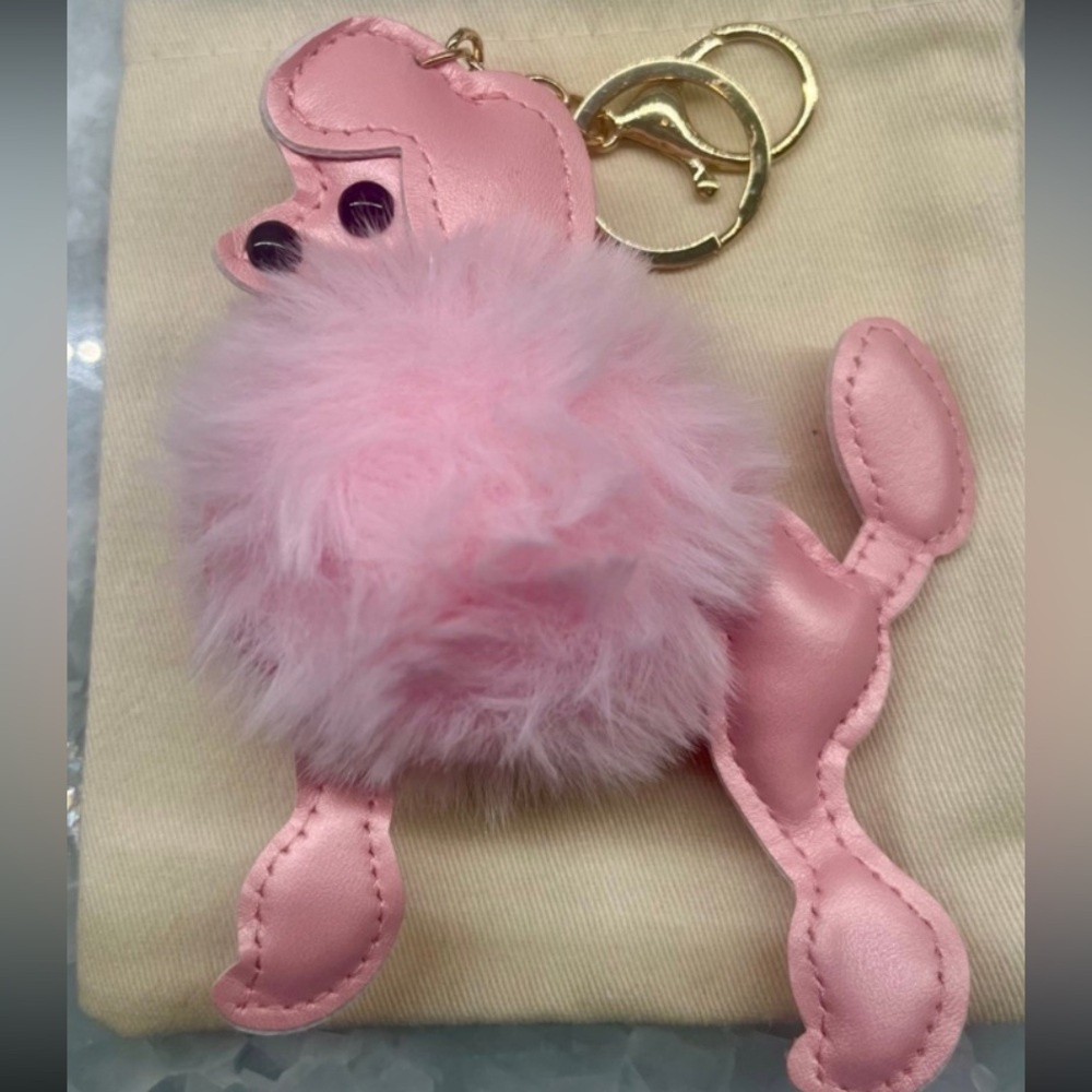 Pink Poodle purse/bag charm Keychain - Picture 5 of 5